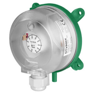 Differential pressure switch for air and non-corrosive gases